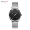 Movimiento Correa de Acero Inoxidable Reloj para Hombre y Mujer Moda Agua Cuarzo Calendario Reloj de Pareja