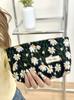 Bolsa Cosmética de Algodão Bordada com Flores para Pincéis de Maquiagem, Suprimentos Portáteis de Viagem, Diversos, Grande Capacidade, Bolsa para Armazenamento de Produtos de Skin Care