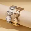 Pulsera Retro Europea y Americana con Estampado Geométrico Irregular Desgastado Cuerda Elástica Brillante Joyería de Nicho Transfronteriza de Alta Gama para Mujeres