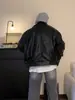 Chaqueta de Cuero Retro Americana de Cuello Alto, Moderna y Elegante para Hombre, Moda de Primavera, Chaqueta de Cuero Pu para Motocicleta, Fresca y de Gama Alta