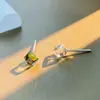 Pendientes de Plata S925 Estilo Dulce y Fresco para Mujer Aurora Cubo de Azúcar Arcoíris Cristal Austriaco Diseño de Lujo Accesible Ins de Moda Versátil