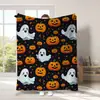 Manta de franela temática de Halloween con estampado digital, exclusiva para ventas transfronterizas, disponible para envío directo de artículos individuales, adecuada para siestas en la oficina y uso con aire acondicionado