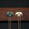 Pingente de Borboleta e Flor em Cloisonné com Gotejamento de Liga Acessórios para Fantasia de Noiva Pente de Cabelo Coroa de Fênix Pingente de Colar com Franja