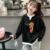 Camiseta Nova de Manga Longa para Meninas Primavera e Outono, Malha Waffle Infantil Falsa Peça Dupla Estilosa Casual Versátil Gola Redonda