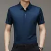 Camisa de Manga Corta de Seda de Hielo para Hombre de TikTok Sin Marcas Verano 2023 Color Sólido Casual de Negocios Camisa Delgada Ropa para Hombre