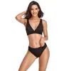 26 Trajes de Baño de Dos Piezas de Color Sólido de Venta Caliente Europeos y Americanos para Mujer, Bikini Sexy de Ajuste Ceñido con Push-Up y Diseño de Espalda Descubierta con Sensación de Alta Gama