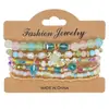 Pulseras de Cuentas Bohemias Multicapa Transfronterizas, Pulseras Hechas a Mano de Cuentas de Arroz, Pulseras Ecológicas Europeas y Americanas, Combinación de Juego de 8 Piezas