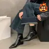 Botas de Tacón de Cuña Puntiagudas de Tacón Alto Hong Kong para Mujer 2026 Primavera y Otoño Nueva Moda Botas Delgadas Botines Versátiles Estilo Francés Botines
