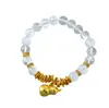 Novo estilo chinês antigo acessórios dourados diy cabaça enrolada gelo através pulseira de cristal branco design de nicho joia versátil