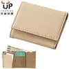 Versión Japonesa y Coreana Cartera de Mujer Plegable en Tres Partes Corta de Cuero Genuino Estilo Nuevo Estilo Bolsa con Cierre de Botón a Presión Cartera Ultra-Delgada Anti-Magnética
