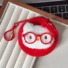 Bolsa Mini para Auriculares de Gato de Dibujos Animados Bolsa de Almacenamiento Llavero Colgante de Muñeca Rosa Monedero Colgante al por Mayor