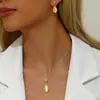 Collar y Pendientes de Strass Ojo de Gato para Mujer, Celebridad de Internet, Set en Caja, Cadena de Caja, Juego de Pendientes Dorados Hechos a Mano para Mujer