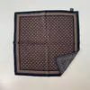 Lenço Quadrado Escovado Ins Retro Estilo Old Money Original Coreano 2025 Impresso Frente e Verso Camadas Versátil Lenço de Pescoço Cinto de Cintura para Mulheres