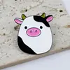 Broche da Série Vaca Fofa Desenho Animado Animal Forma Fofa Joia Emblema Mochila Infantil Acessórios de Liga