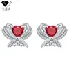 Pendientes de Tachuela Geométricos con Forma de Corazón, Aguja de Plata de Ley S925, Estilo Nuevo Transfronterizo para Mujer, Pendientes de Alta Gama con Circonita Incrustada, Pendientes Versátiles