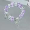 Pulsera nueva de cuentas de copo de nieve con lazo para mujer, 10 mm, pequeña, fresca, verano, comodín, cristal plateado de imitación, pulsera de estudiante al por mayor
