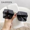Moda Europeia e Americana Óculos de Sol Femininos Celebridade da Internet Tagarela Mesmo Estilo Sem Aro Acabamento Moda Óculos de Sol para Viagem Estilo Coreano Elegante Cool