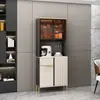 Aparador de Lujo Ligero, Gabinete de Almacenamiento Multifuncional para Sala de Estar, Gabinete de Vino de Pizarra para Restaurante, Gabinete Integrado de Montaje en Pared, Gabinete para Té y Cocina