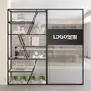 Imagem da Empresa LOGOTIPO Divisória de Tela de Vidro Prateleira de Armazenamento Mesa de Recepção de Escritório Suporte de Exibição de Produtos Suporte Decorativo de Bloqueio