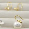 Galvanoplastia de Cobre Ouro 18K Brincos de Salto Alto Acessórios Gancho de Orelha Brinco de Pérola DIY Pulseira
