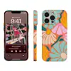 Funda para Teléfono Retro Abstracta de Flor y Manzana 17PM Bloqueo de Color Arte Floral Película Dura para iPhone 18