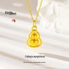 Shuibei 999 Ouro Puro Oito Tesouros Fulu Gourd Pingente Feminino 3D Pingente de Ouro Duro Colar de Ouro Puro Presente de Transmissão ao Vivo