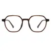 Gafas poligonales marrones para mujer con un look natural y tez clara, aptas para miopía con lentes graduadas, Montura de gafas estilo coreano W9310 de Danyang