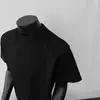 Camiseta de Manga Corta para Hombre Estilo Americano de Peso Pesado Algodón al Aire Hombro Normal Cuello Redondo Desestructurado Casual Acanalada Tendencia Parche de Marca Camiseta de Manga Corta