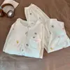 Conjunto de Pijama Girly Simples para Meninas com Bolinhas e Morangos para Primavera e Outono com Renda nas Mangas Longas e Calças Longas Roupa de Casa para Estudantes