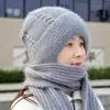 Chapéu de Lã Retro Confortável Novo para Mulheres Outono e Inverno Processamento Personalizado Chapéu de Lã Espessado Chapéu Cachecol Integrado Chapéu de Neve