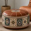 Reposapiés de estilo europeo transfronterizo para descanso de la tarde, otomana de cuero, caja de almacenamiento estacional para ropa de sala de estar, otomana de sofá