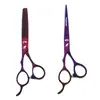 Tijeras Shenxingzhe de 6.0 pulgadas, Morado Electroplateado, para Zurdos, Tijeras Rectas, Tijeras Entresacadoras, Tijeras para Zurdos