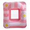 Cama Inflable Flotante de Sirena de Ensueño con Dosel para Adultos y Niños, Flotador Inflable para Agua con Respaldo, Sillón Lounge para Piscina al Aire Libre
