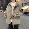 Chaqueta con Capucha Holgada Talla Grande para Adolescentes, Ropa Gruesa y Oversize para Hombres, Marca Casual Versátil de Moda