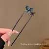 Grampo de Cabelo U-shaped Flor de Cristal para Mulheres 2026 Novo Estilo Elegante para Coque na Parte de Trás da Cabeça Grampo Simples Pente Inserido Acessórios de Cabelo