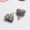 Plata de Ley S925 Negro Tinta Ruyi Moneda Bolsa de Dinero Colgante Pequeño Accesorios Vintage Viejo DIY Materiales Hechos a Mano