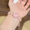 Pulseira Gato Fofo Pata de Gato Sorte Gato, Pulseira de Contas Estilo Chinês Flor de Pessegueiro Carpa, Ornamento de Dedo Macio para Estudante, Pulseira Atrai Sorte