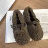 Sapatos Peludos Estilo Coreano Feminino 2026 Primavera/Outono Com Plush Slip-on Novo Estilo Versátil para Exterior Peludos Preguiçosos Mocassins Tendência