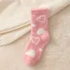Calcetines Grues de Terciopelo de Visón Cálidos, Calcetines Peludos para Mujer de Otoño e Invierno hasta la Mitad de la Pantorrilla, Calcetines de Pelo de Nube, Piles de Dibujos Animados, Estilo Japonés