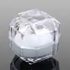 Nueva caja de anillo de cristal de imitación transparente, caja de joyería acrílica, caja de joyería para aretes, caja de regalo al por mayor