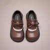 Zapatos de Cuero para Niñas 2026 Primavera y Otoño Estilo Nuevo Lazo Suela Suave Zapatos Casuales Versátiles y Elegantes Estilo Academia Británica Planos
