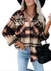 Comercio Exterior Europeo y Americano Transfronterizo Camisa de Cuadros de Lana Franela con Botones Chaqueta Nueva Otoño e Invierno 2023 Amazon