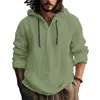 Moletom com Capuz de Algodão e Linho Manga Longa Casual Cor Sólida Tendência Hoodie Transfronteiriço Estilo Casual Levemente Maduro Casual Simples