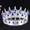 Tiara de Novia de Venta Caliente Transfronteriza Corona Redonda de Cristal Redondo Barroco de Alta Gama Corona de Princesa Cumpleaños Accesorios de Boda Lote