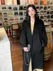 Abrigo de terciopelo de camello de doble cara para mujer 24 años nuevo estilo socialité de alto nivel abrigo largo de lana grueso de doble botonadura