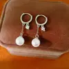 Brincos de pérola com franja cravejados de zircônia, estilo coreano elegante, brincos de moda simples e versáteis, luxo leve e sensação de alta qualidade, atacado