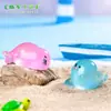 Paisagem em miniatura, estatueta criativa de leão-marinho brilhante, acessórios de decoração DIY com tema de praia e oceano, pequenos enfeites