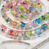 Cuentas Pintadas a Mano DIY Cuentas con Forma de Azufaifa Accesorios para Joyería Hechos a Mano Agujero Recto Colorido Dibujos Animados Lindos Pulsera de Verano Collar de Cuentas