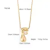 Colar Pingente de Aço Inoxidável com Letra Simples Moda Coreana Ins para Mulheres e Homens, Joia Fofa e Personalizada Banhada a Ouro 18K