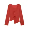 Fábrica de Ropa para Mujer Transfronteriza Venta al por Mayor 2026 Estilo Europeo y Americano Sentido del Diseño Retro Holgado Adelgazante Con Cordones Casual Camisa Top
